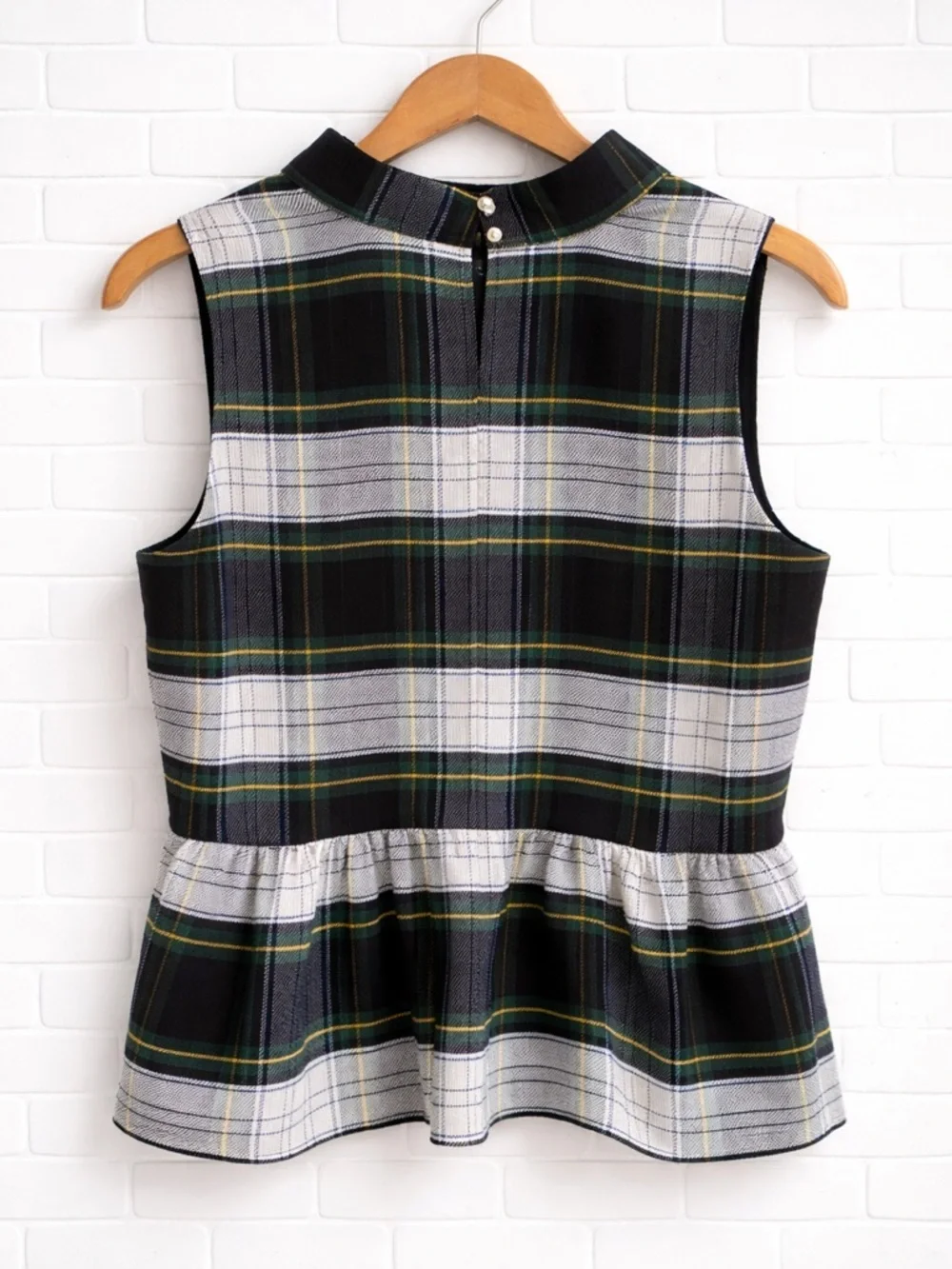 J.Crew Gilded Highland Tartan Peplum Top Plaid Sleeveless NWT Size Small